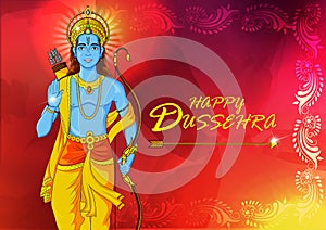 Happy Dussehra background showing festival of India