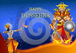 Happy Dussehra background showing festival of India