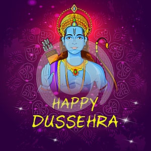 Happy Dussehra background showing festival of India