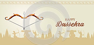 Happy Dussehra background showing festival of India