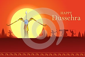 Happy Dussehra background showing festival of India