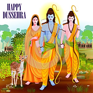 Happy Dussehra background showing festival of India