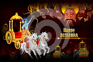 Happy Dussehra background showing festival of India