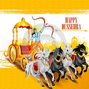 Happy Dussehra background showing festival of India