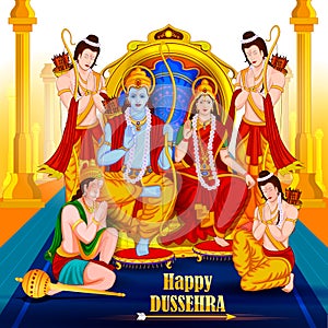 Happy Dussehra background showing festival of India