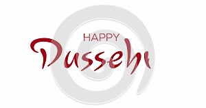 Happy Dussehra handwritten greeting calligraphic text message