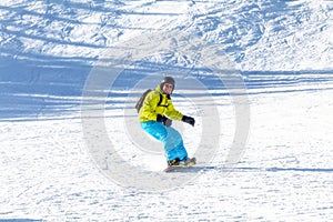 Happy Dutch Man Snowboarder On Zell Am See, Austria.Happy Dutch Man Snowboarder On Zell Am See, Austria