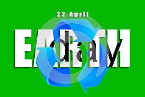 Happy earth day banner poster celebration on april 22 on green color
