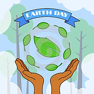 Happy Earth Day Card Vector Illustration Earth Day Poster Vector Concept April 22 Save Earth Vector Global Warming