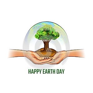 Happy Earth day concept save environment background design