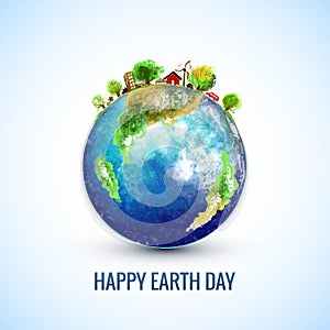 Happy earth day concept for saving planet background