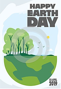 Happy earth day greeting card 22 april save earth