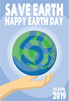 Happy earth day greeting card 22 april save earth