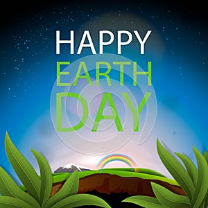 Happy Earth Day, protect our planet, eco, ecology, climate changes, Earth Day April 22, vector illustration.