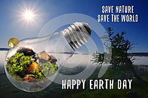 Happy Earth Day Save Nature and World illustration