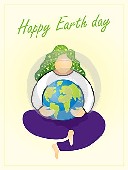 Happy Earth day Save our mother earth with love care environment