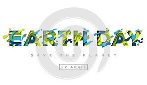 Happy Earth day typography design