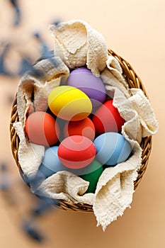 Happy Easer eggs in a basket