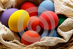 Happy Easer eggs in a basket