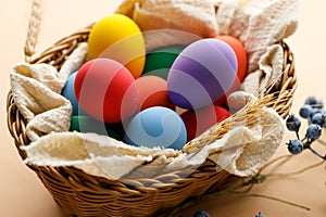 Happy Easer eggs in a basket