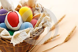 Happy Easer eggs in a basket