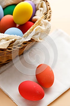 Happy Easer eggs in a basket