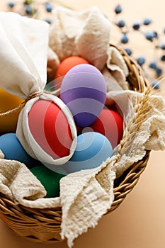 Happy Easer eggs in a basket