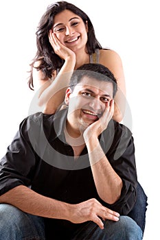 Happy East Indian Husband with his Pregnant wife