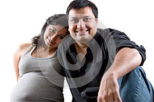 Happy East Indian Husband with his Pregnant wife