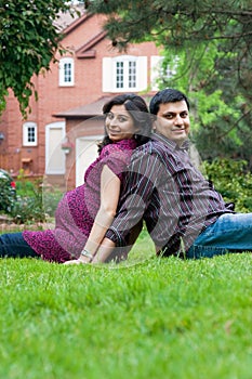 Happy East Indian Husband with his Pregnant wife