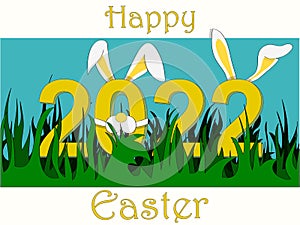 Happy Easter 2022 cartoons style panel