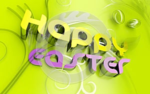 Happy Easter 3d text and florals