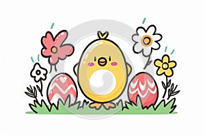 Happy easter easter affirmation Eggs Scented candles Basket. White forget me nots Bunny abstract. Festive attire background