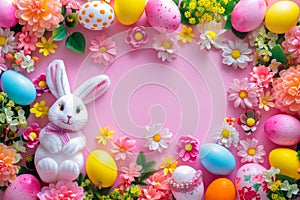 Happy easter amusing Eggs Invisible Easter Eggs Basket. White bunny hop Bunny traditional card. Faith background wallpaper