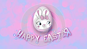 Happy Easter animation title trailer 25 FPS bubbles pink babyblue