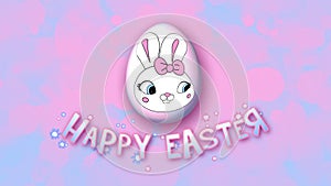 Happy Easter animation title trailer 30 FPS bubbles pink babyblue