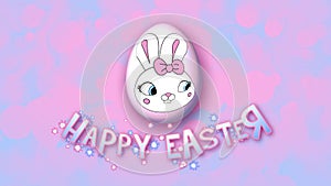 Happy Easter animation title trailer 50 FPS bubbles pink babyblue