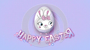 Happy Easter animation title trailer 50 FPS dots pink babyblue