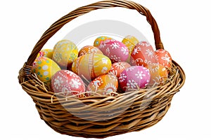 Happy easter ar Eggs Grass Basket. White fellowship Bunny Heartwarming. Colorburst background wallpaper