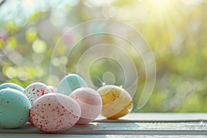 Happy easter assortment Eggs Cute Basket. White Colorful assortment Bunny Bursting with color. animated background wallpaper