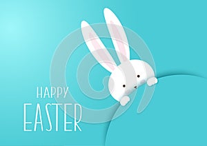 Happy Easter background with cute bunny