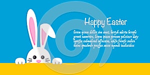 Happy Easter background with rabbit in a flat design
