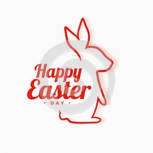 Happy easter background with rabbit line illustration