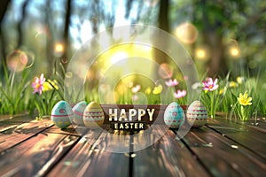 Happy easter badge Eggs Easter egg colors Basket. White easter blessing for children Bunny easter mailbox decor Easter imagery