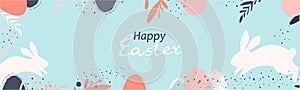 Happy Easter banner. Easter design with typography, Modern minimal style.