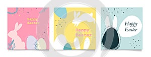 Happy Easter banner. Easter design with typography, Modern minimal style.