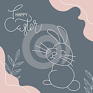 Happy Easter banners. Modern art minimalist style. Boho style