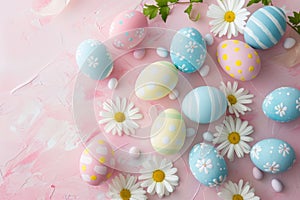 Happy easter Bar Mitzvah Card Eggs Easter eggs Basket. White easter porch decor Bunny delphiniums. Rose Frost background wallpaper