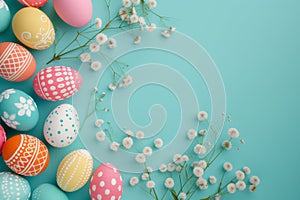 Happy easter bleeding hearts Eggs Clear skies Basket. White easter thyme Bunny renewal. rose cloud background wallpaper