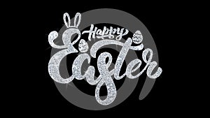 Happy Easter Blinking Text Wishes Particles Greetings, Invitation, Celebration Background